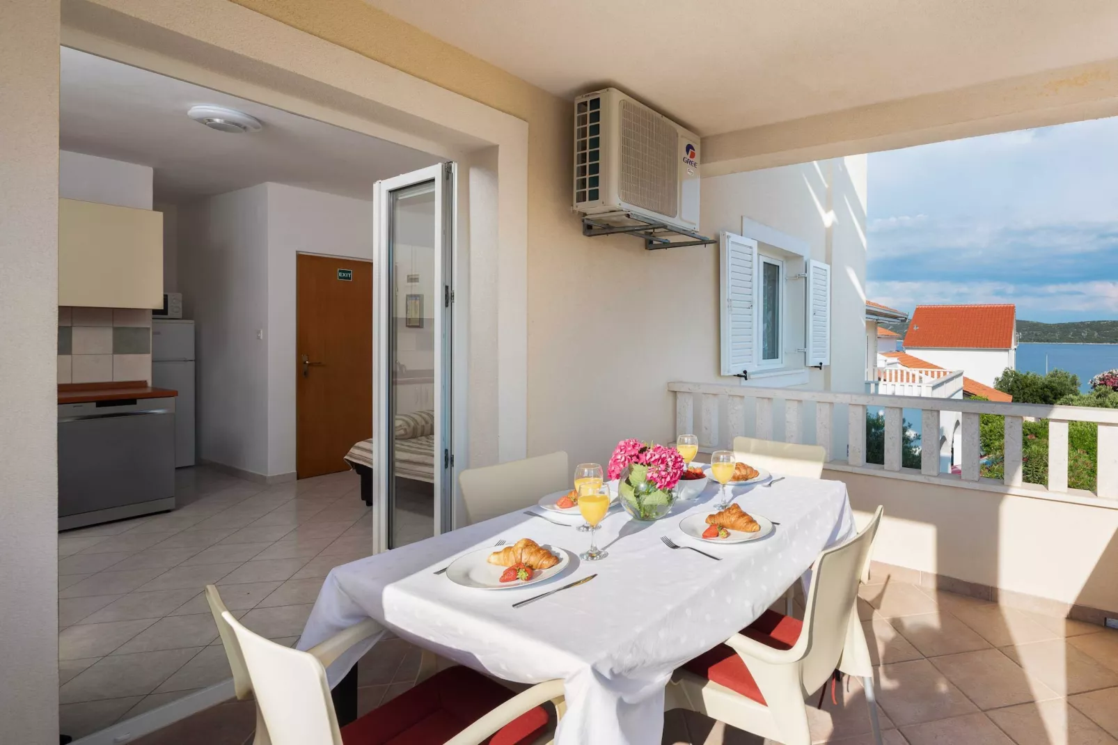 Apartments Bella Vista -One Bedroom Apartment with Terrace and Sea View (A2)-Terras