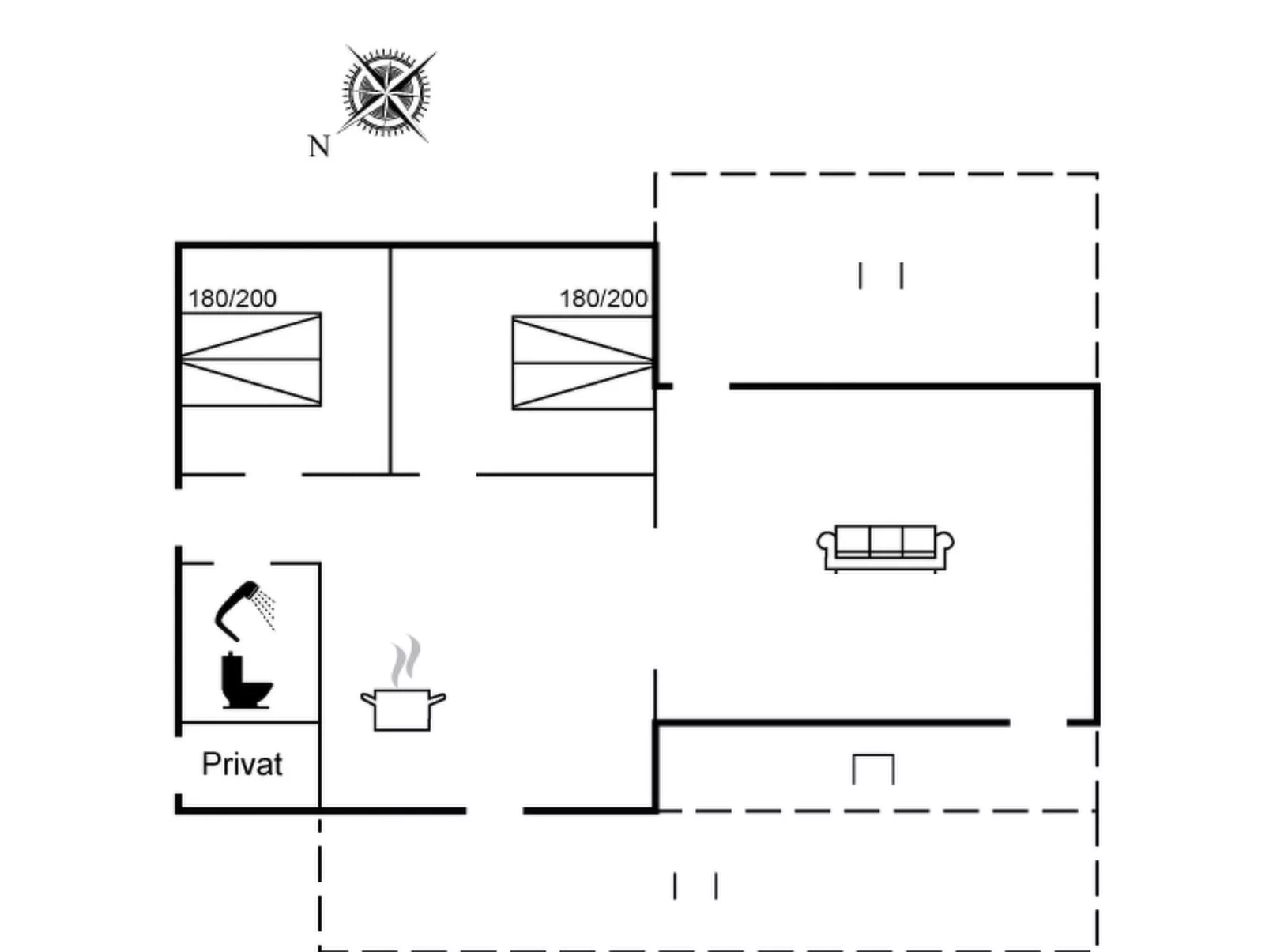 "Greth" - 500m from the sea-Binnen
