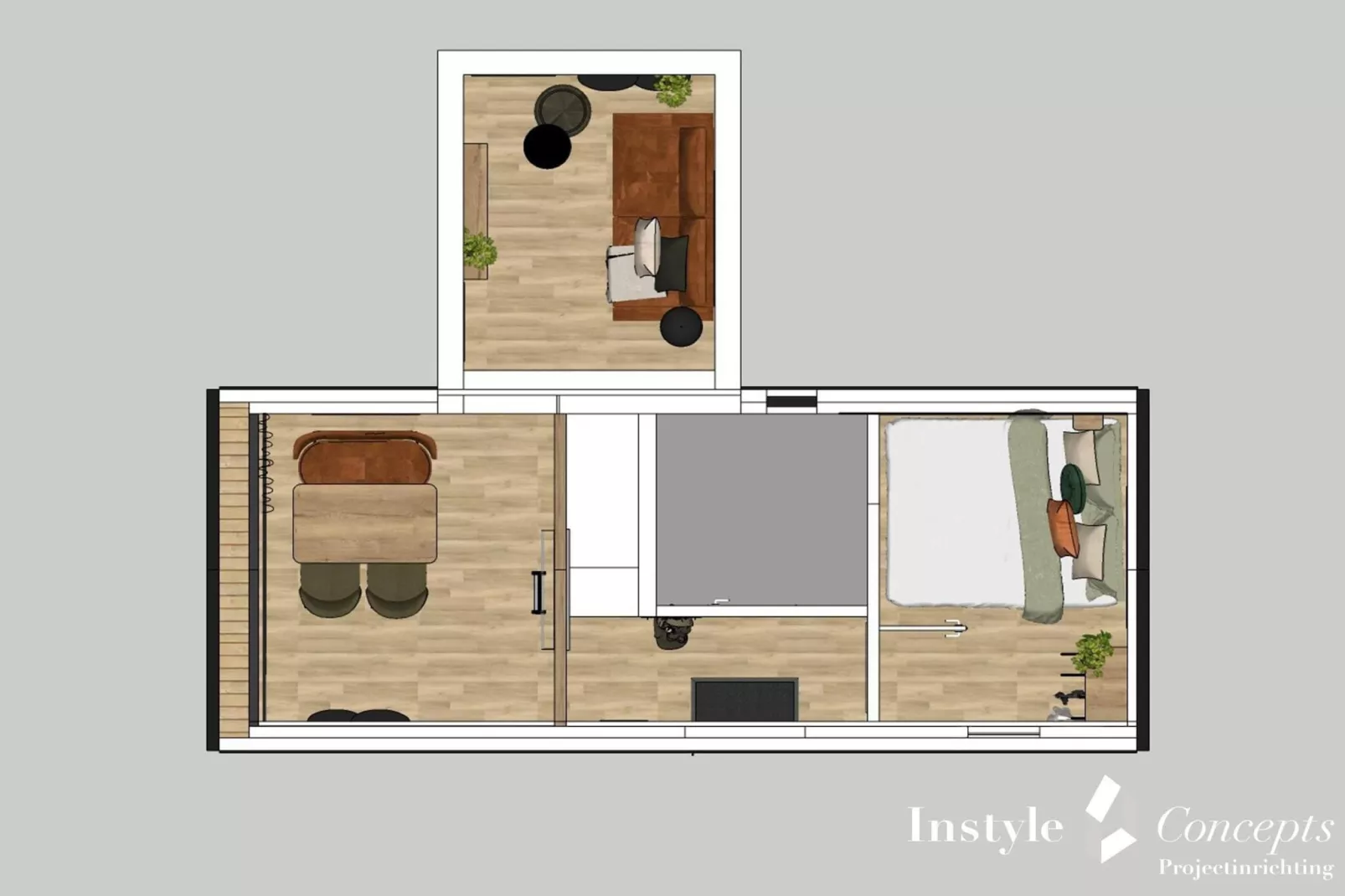 Tiny house XL | 2-4 persoons-Plattegrond