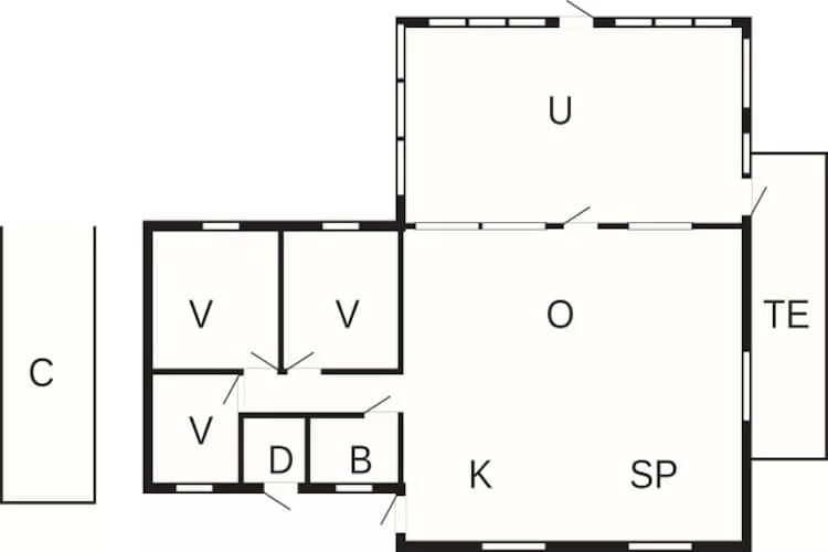 6 persoons vakantie huis in Væggerløse-Plattegrond