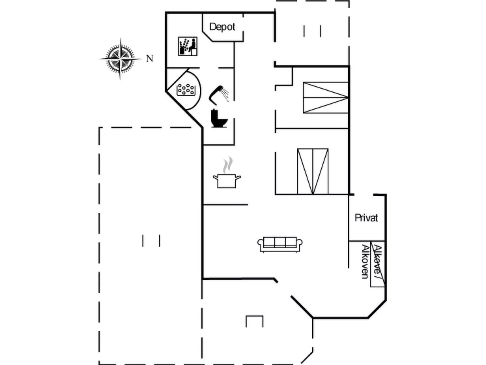 "Hane" - 150m from the sea-Binnen