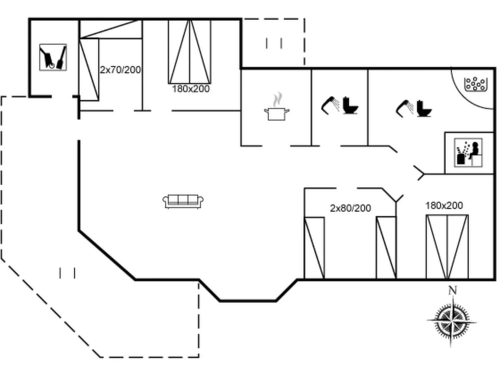 "Mette" - 98m from the sea-Binnen