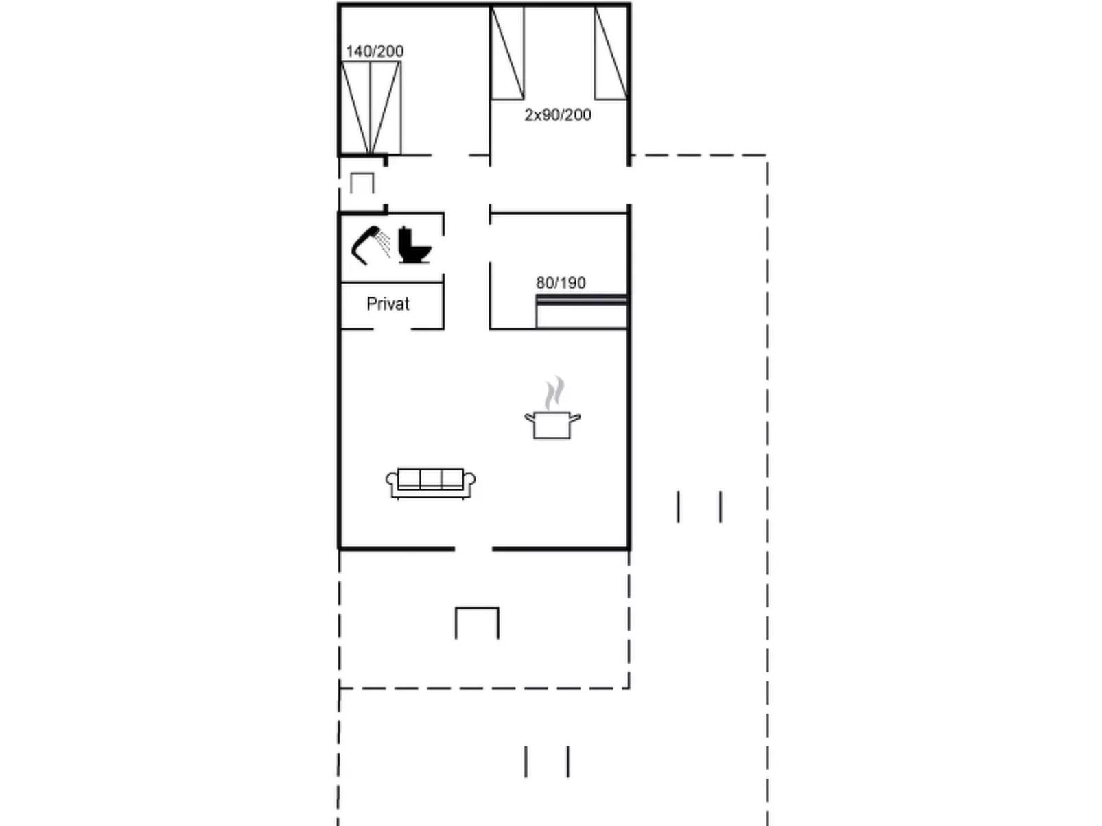"Mile" - 260m from the sea-Binnen