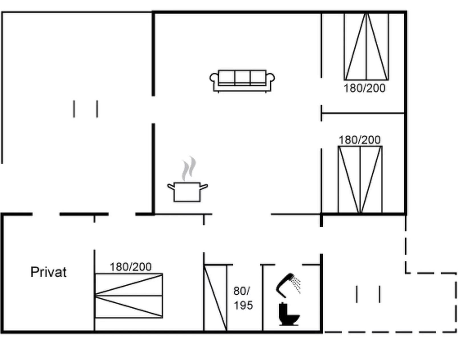 "Habbo" - 500m from the sea-Binnen