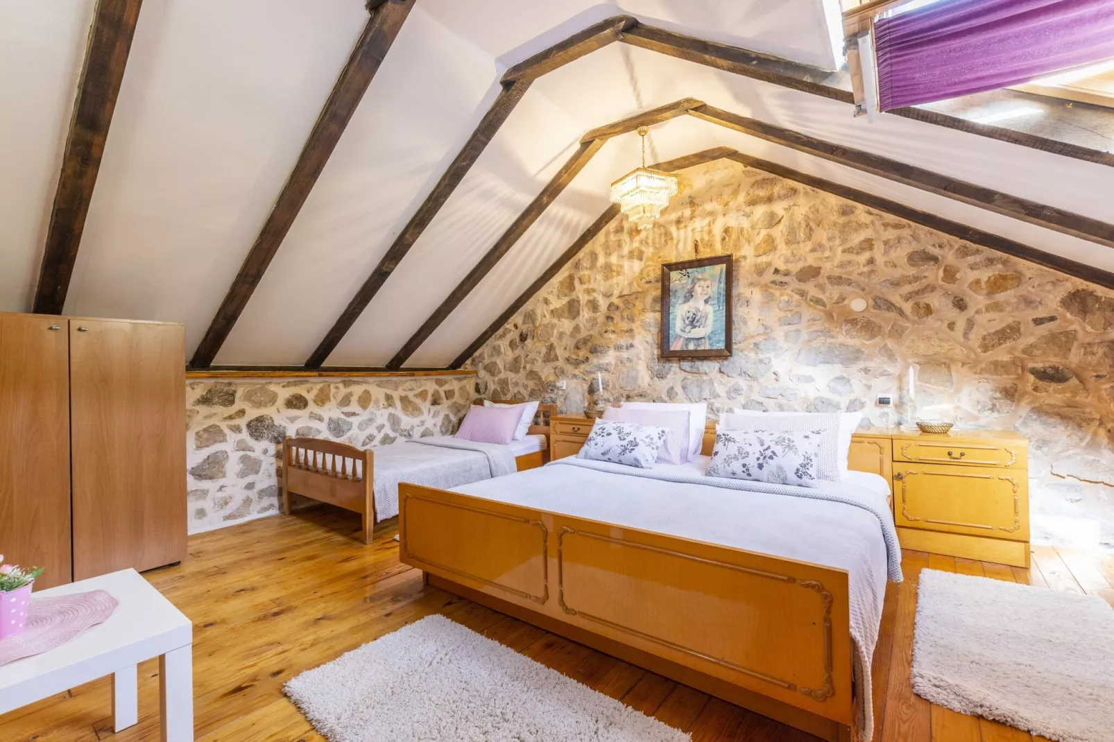 Rustical Resort Kokorići with Shared Outdoor Swimming Pool - One Bedroom Apartment with Terrace-Slaapkamer