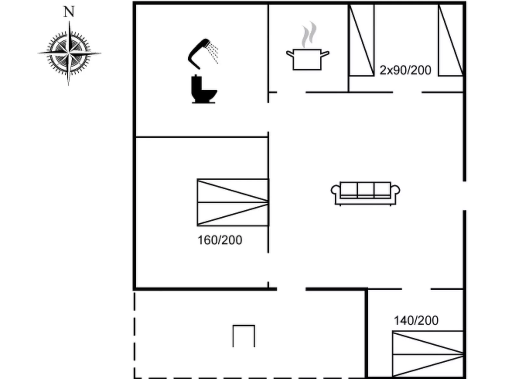 "Landolf" - 250m from the sea-Binnen