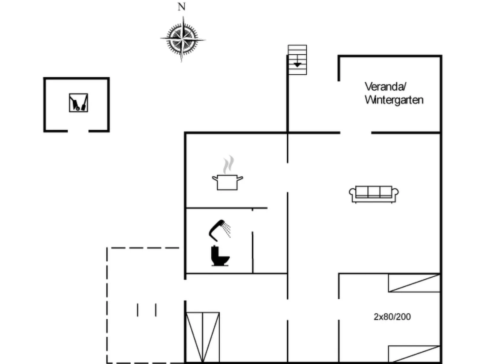 "Kerstin" - 100m from the sea-Binnen