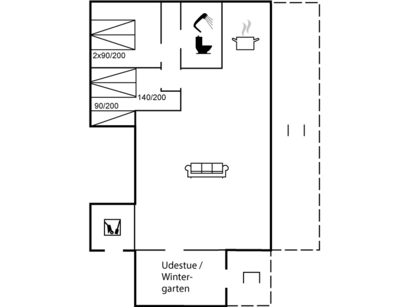 "Gunward" - 1.5km from the sea-Binnen