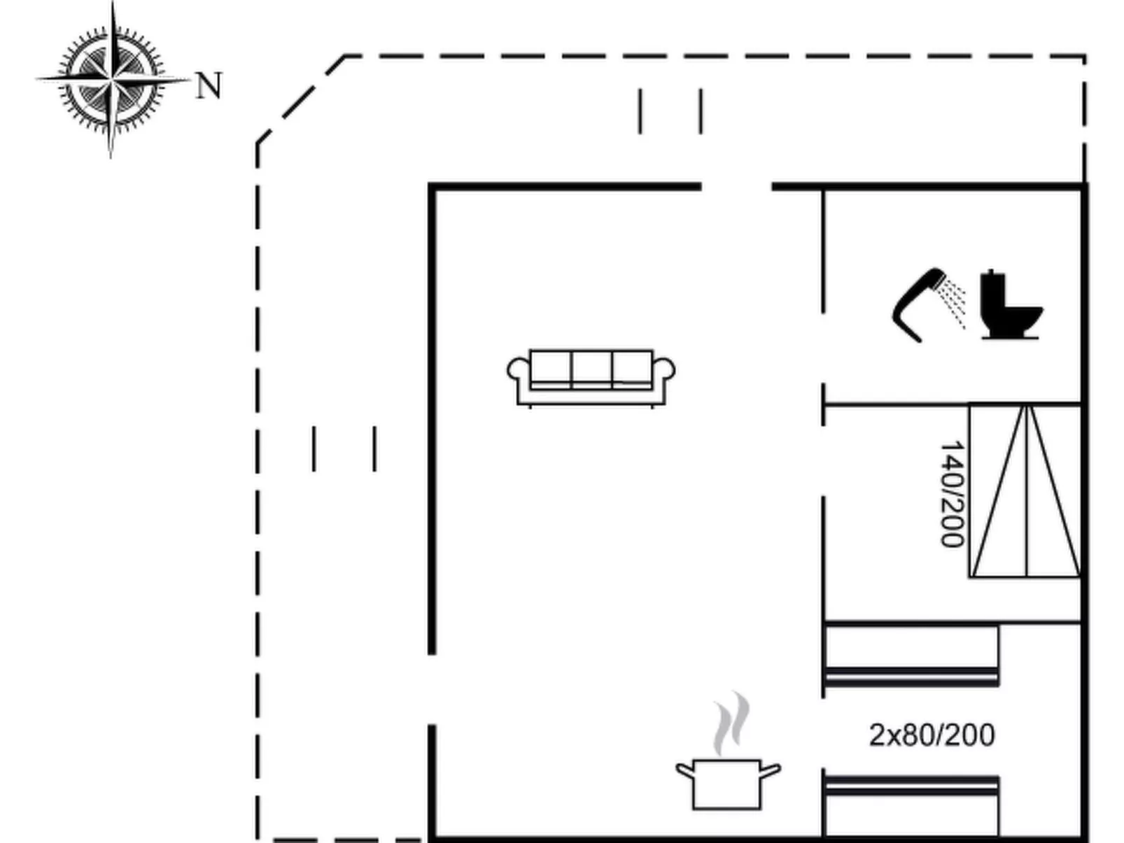 "Olof" - 100m from the sea-Binnen