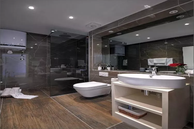 Deluxe Double Room with Double Bed and Balcony (3)-Badkamer