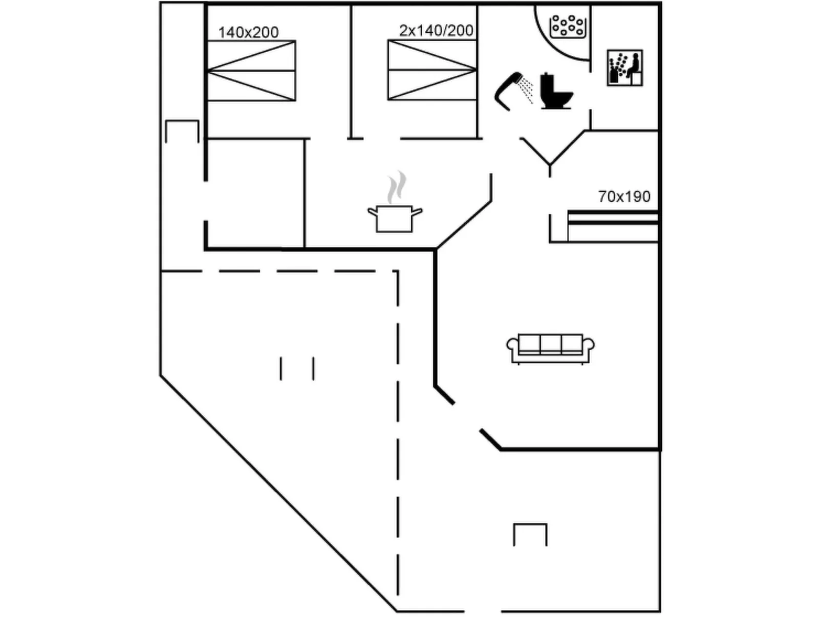 "Ebbeline" - 150m from the sea-Binnen