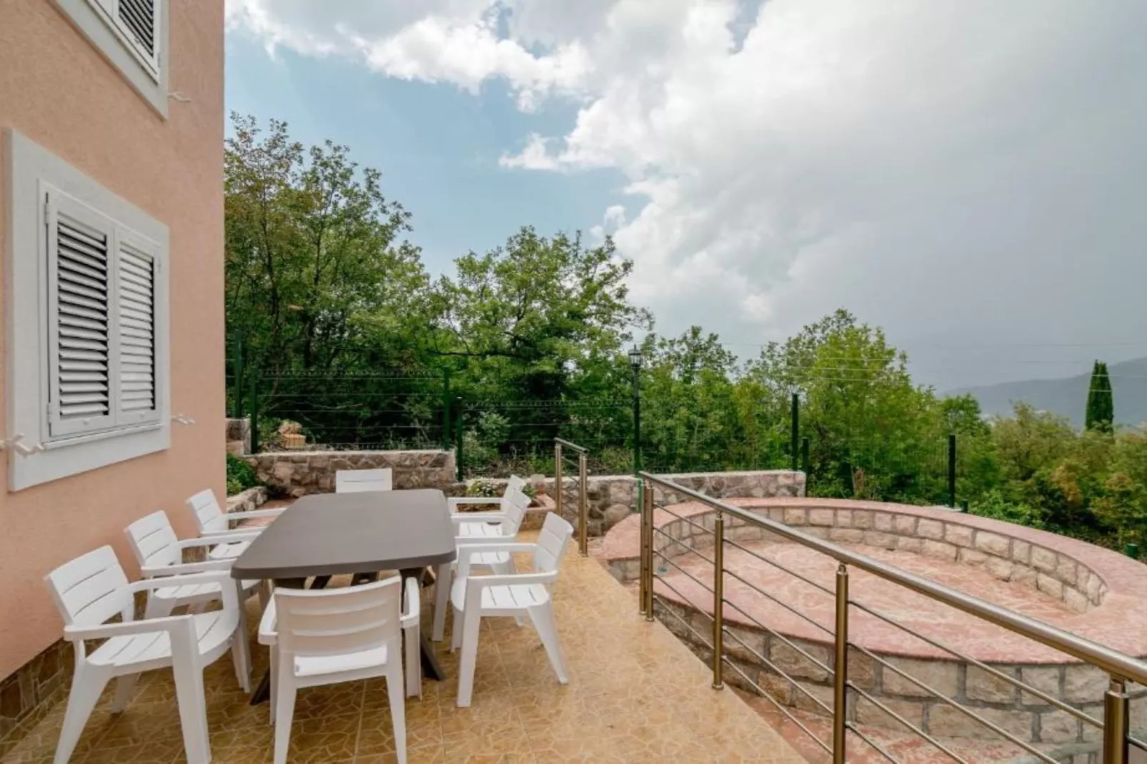 Tranquil Retreat with Private Pool in Lustica Bay - One Bedroom Apartment with Balcony and Sea View 1-Terrasbalkon