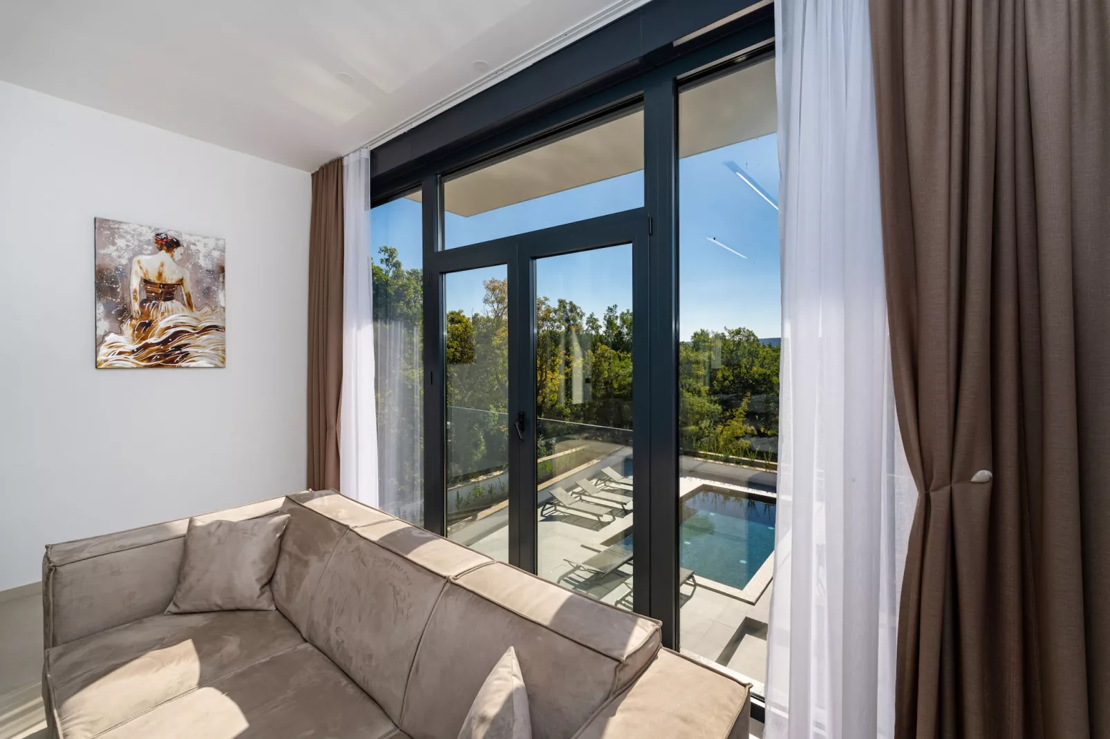 Sea view Villa Senti-Woonkamer