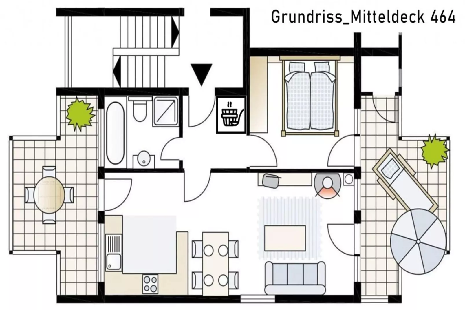 Mitteldeck 464-Plattegrond