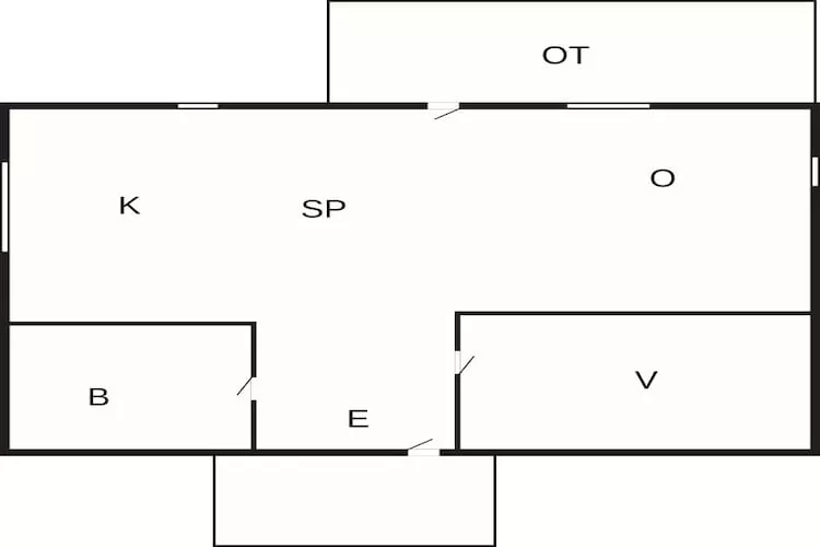 Gezellig vakantiehuis vlakbij bos en meer-Plattegrond