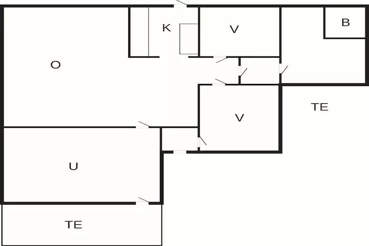 Natuurhuisje met terras van Gudena-Plattegrond