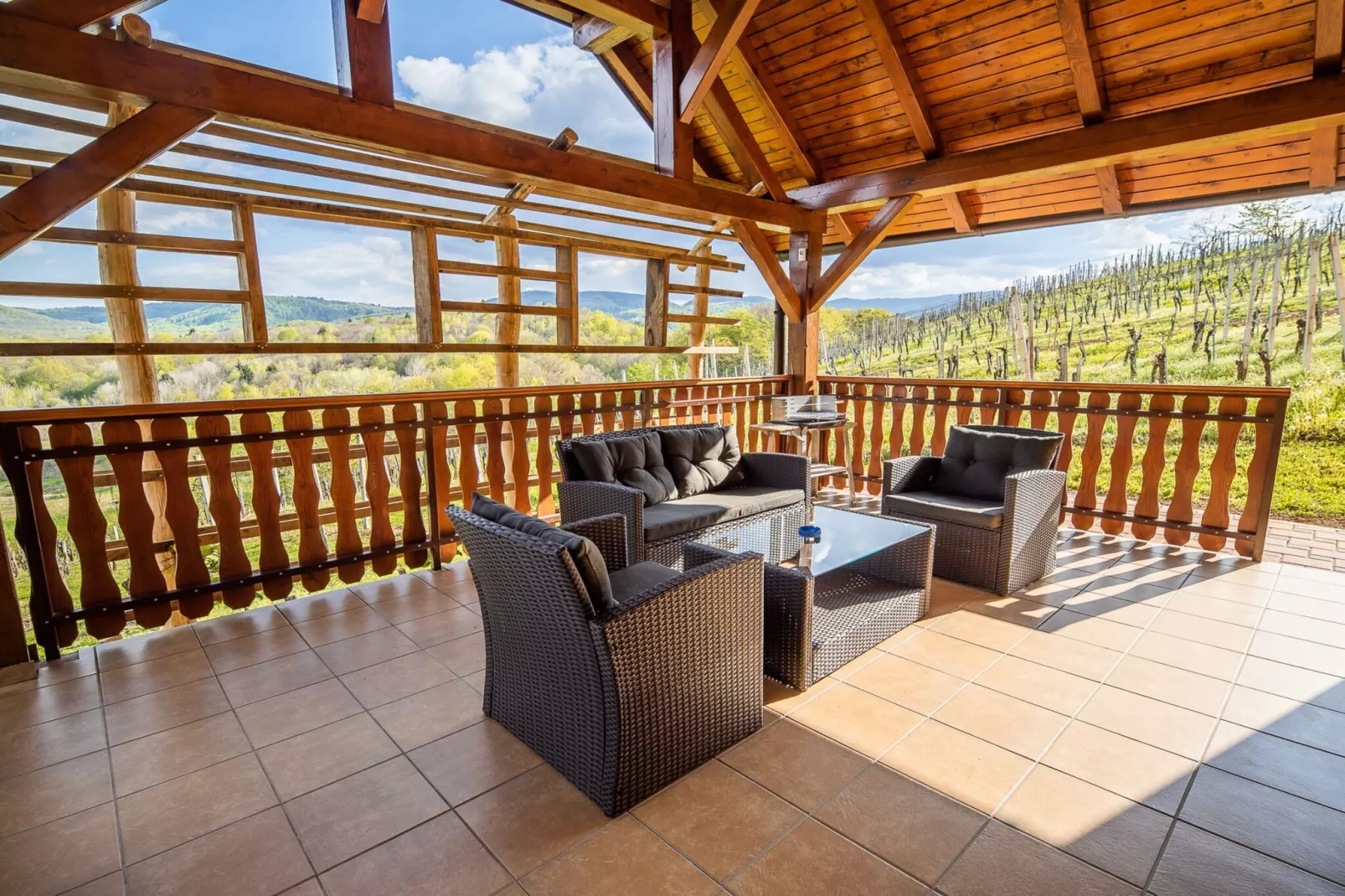 Golden Horizon Holiday Home with Terrace and Garden - One Bedroom Holiday Home with Terrace and Garden-Terrasbalkon