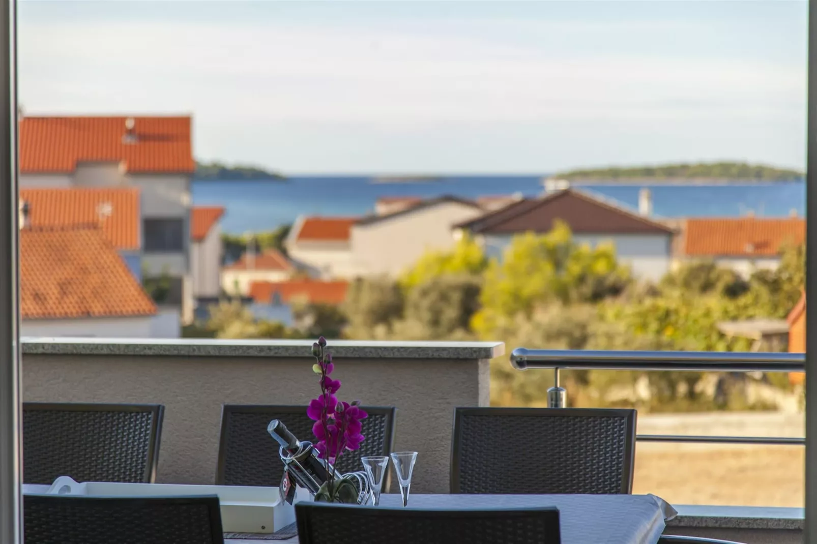 Sea view Villa Brodarica-Uitzicht zomer