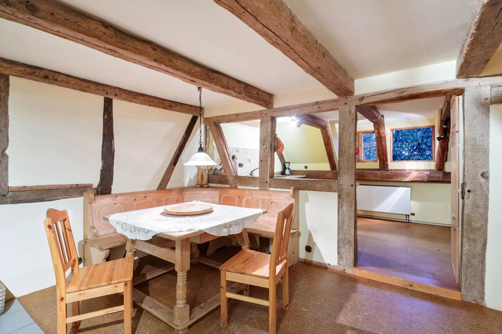 Ferienwohnung auf dem Biobauernhof-Eetkamer