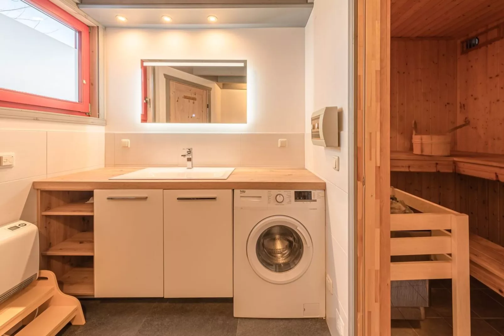 FH Wildgans Comfort mit Sauna & Kaminofen 81 qm 157-Badkamer