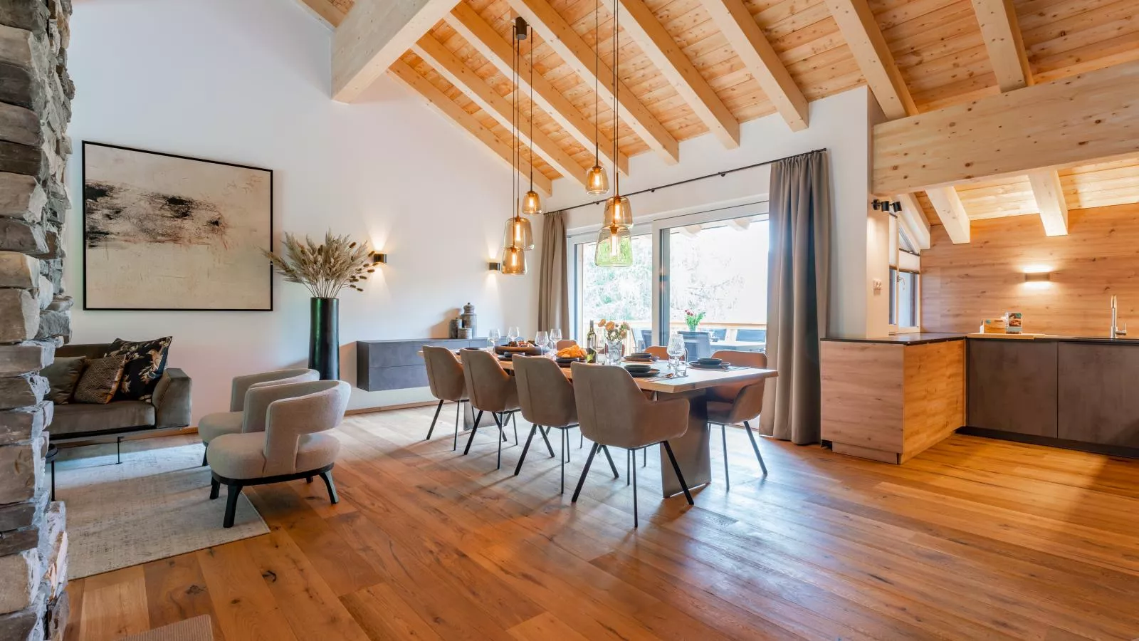 Silas Mountain Chalet-Woonkamer