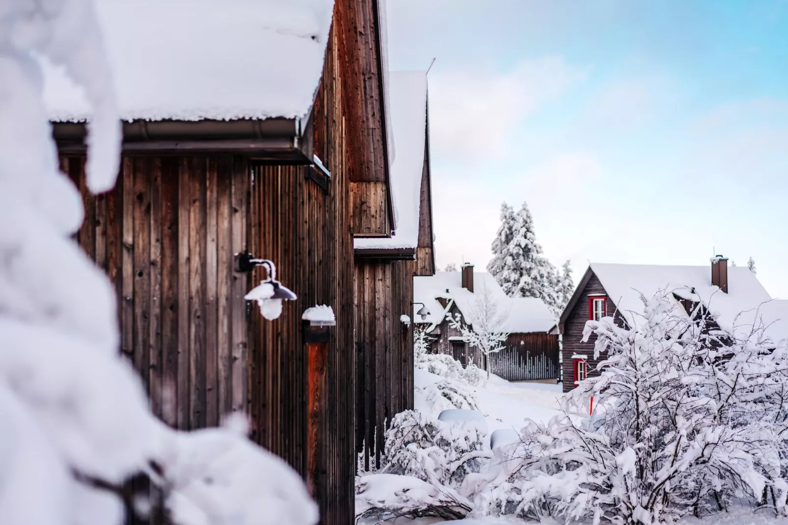 Ferienhaus Typ Premium Lodge 4 Personen-Exterieur winter
