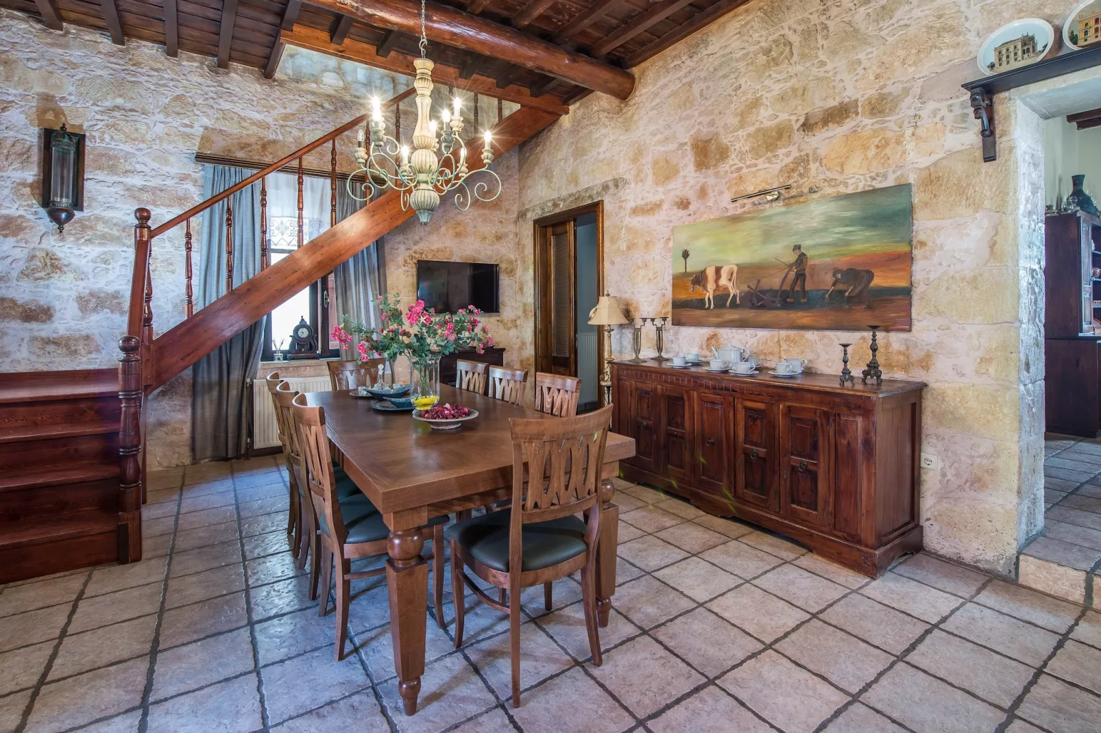 Villa Arhontariki 7prs-Eetkamer