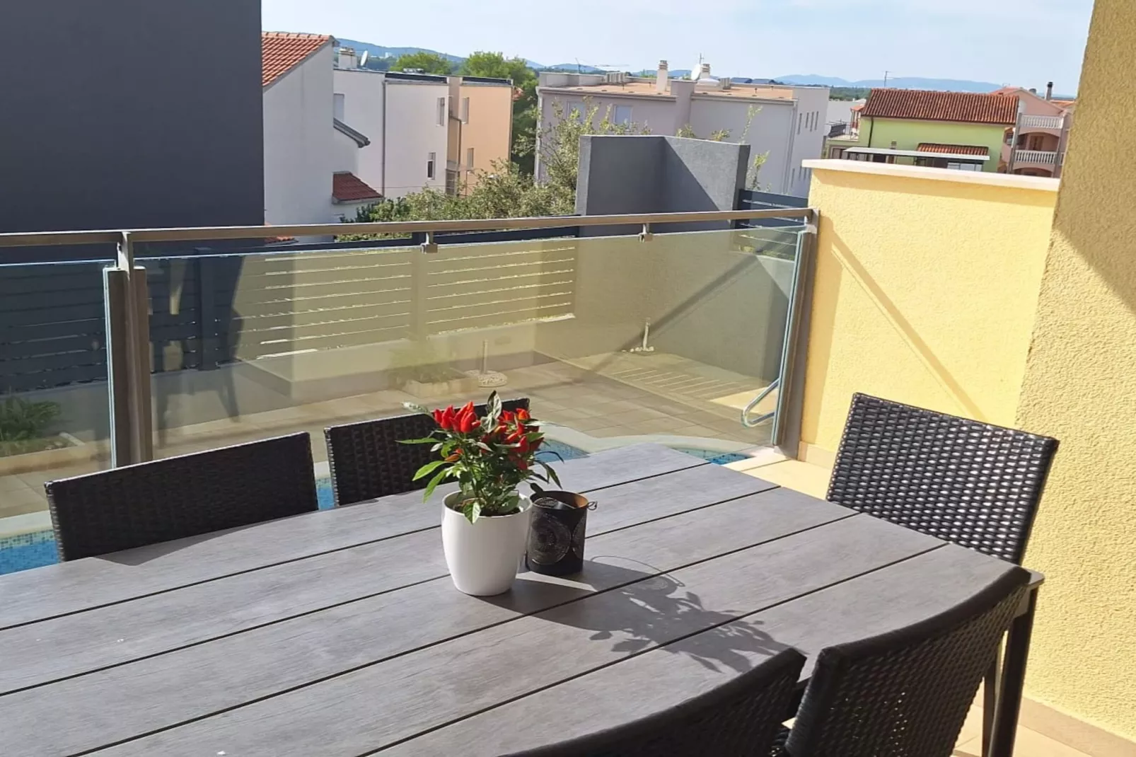 Apartment Cvita & Roza - Two Bedroom Apartment with Balcony and Sea View (Roza) (A1)-Terrasbalkon
