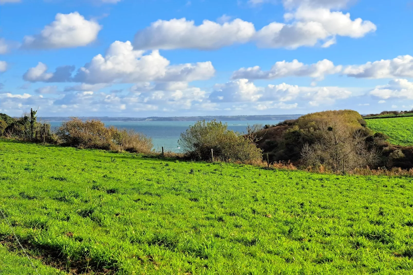 Granitsteinhaus in Guimaëc-Gebied winter 1km