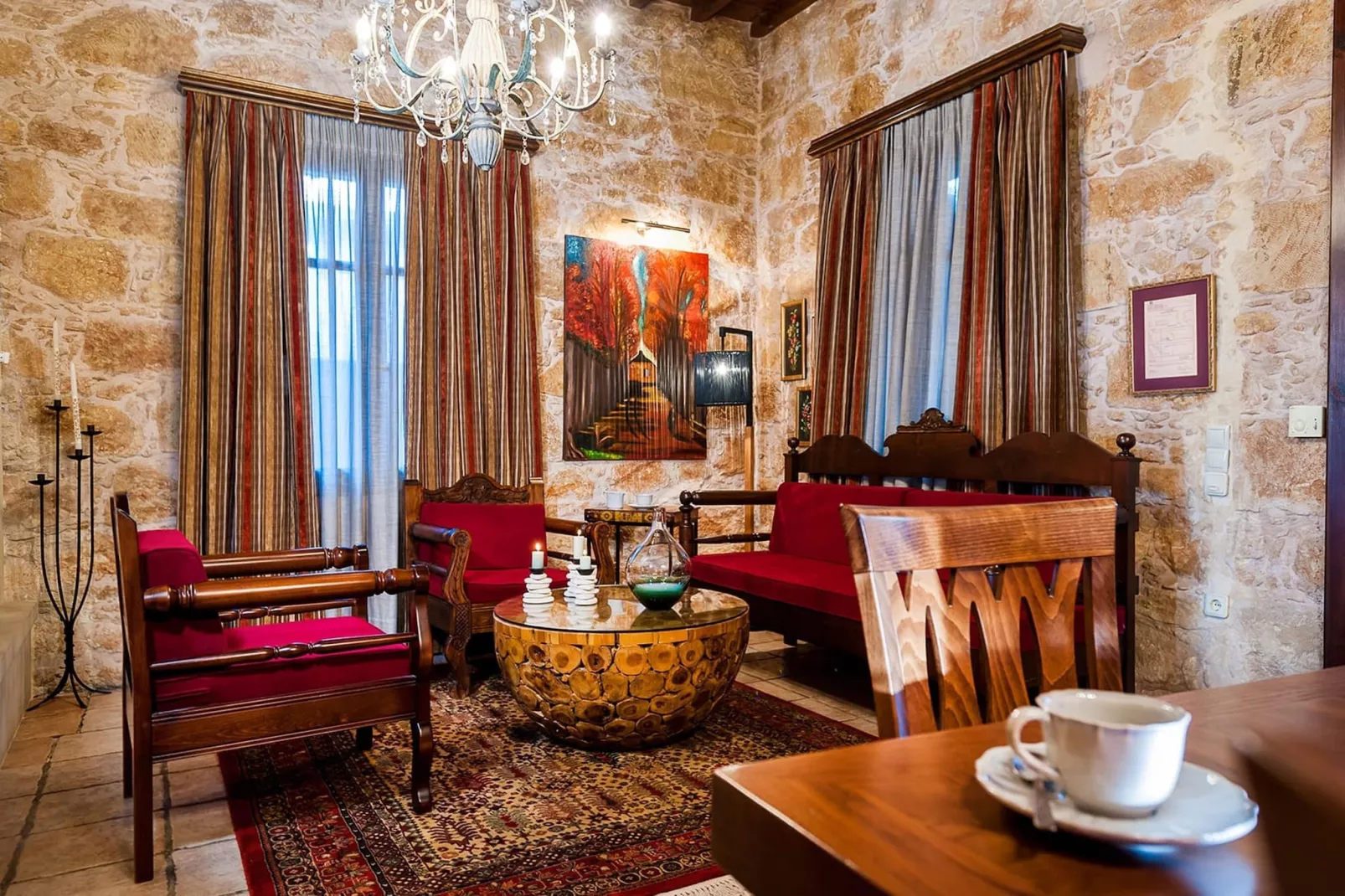 Villa Arhontariki 6prs-Woonkamer