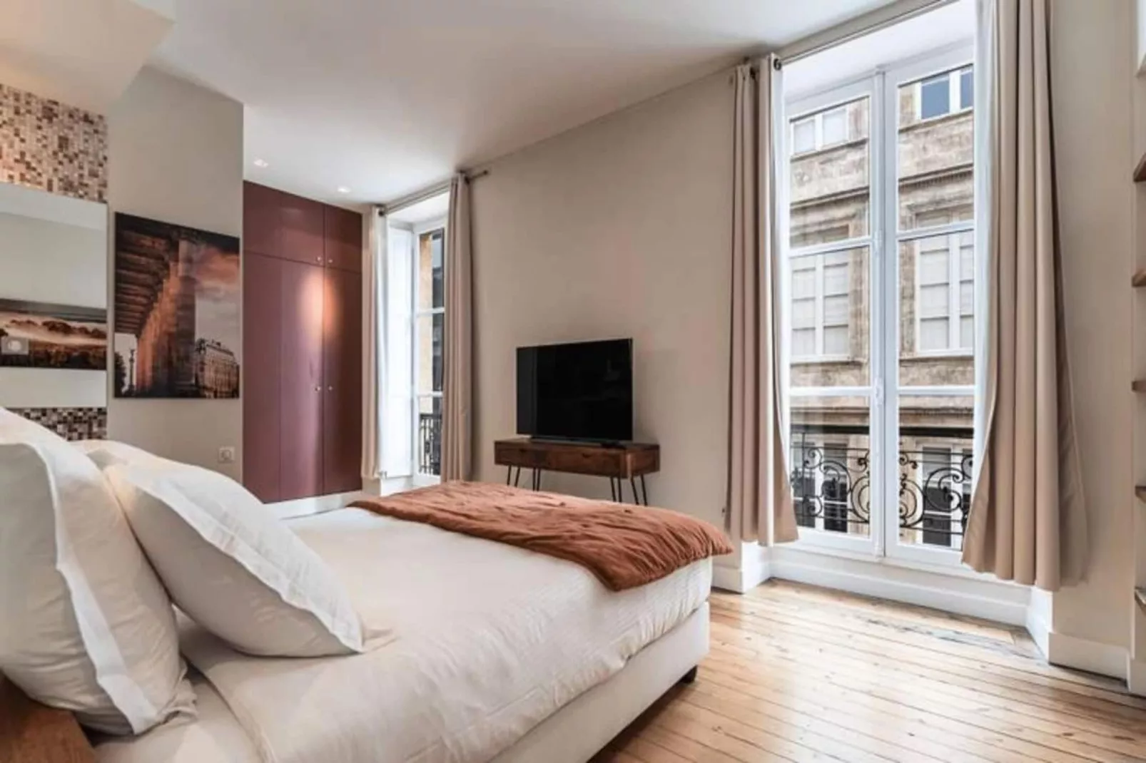 Appartement Prestations Haut Standing Avec Vue Sur La Place De La Bourse-Slaapkamer