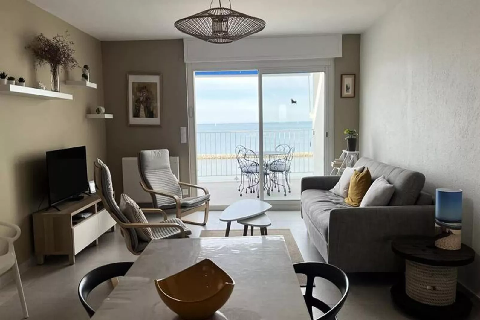 Résidence "mar E Souleu"-Woonkamer