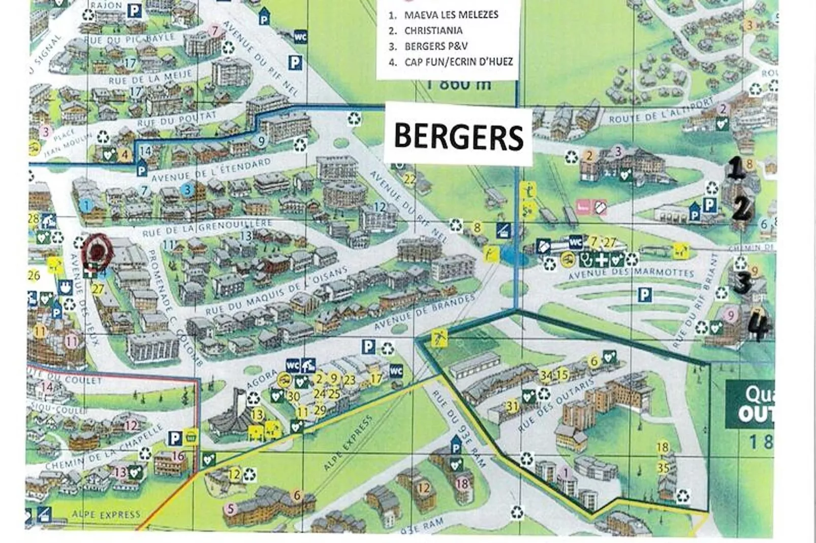 Résidence Bergers P&v-Gebied winter 5km