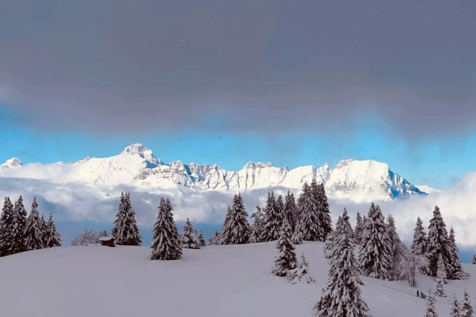 Chalets Alpages-Gebied winter 5km