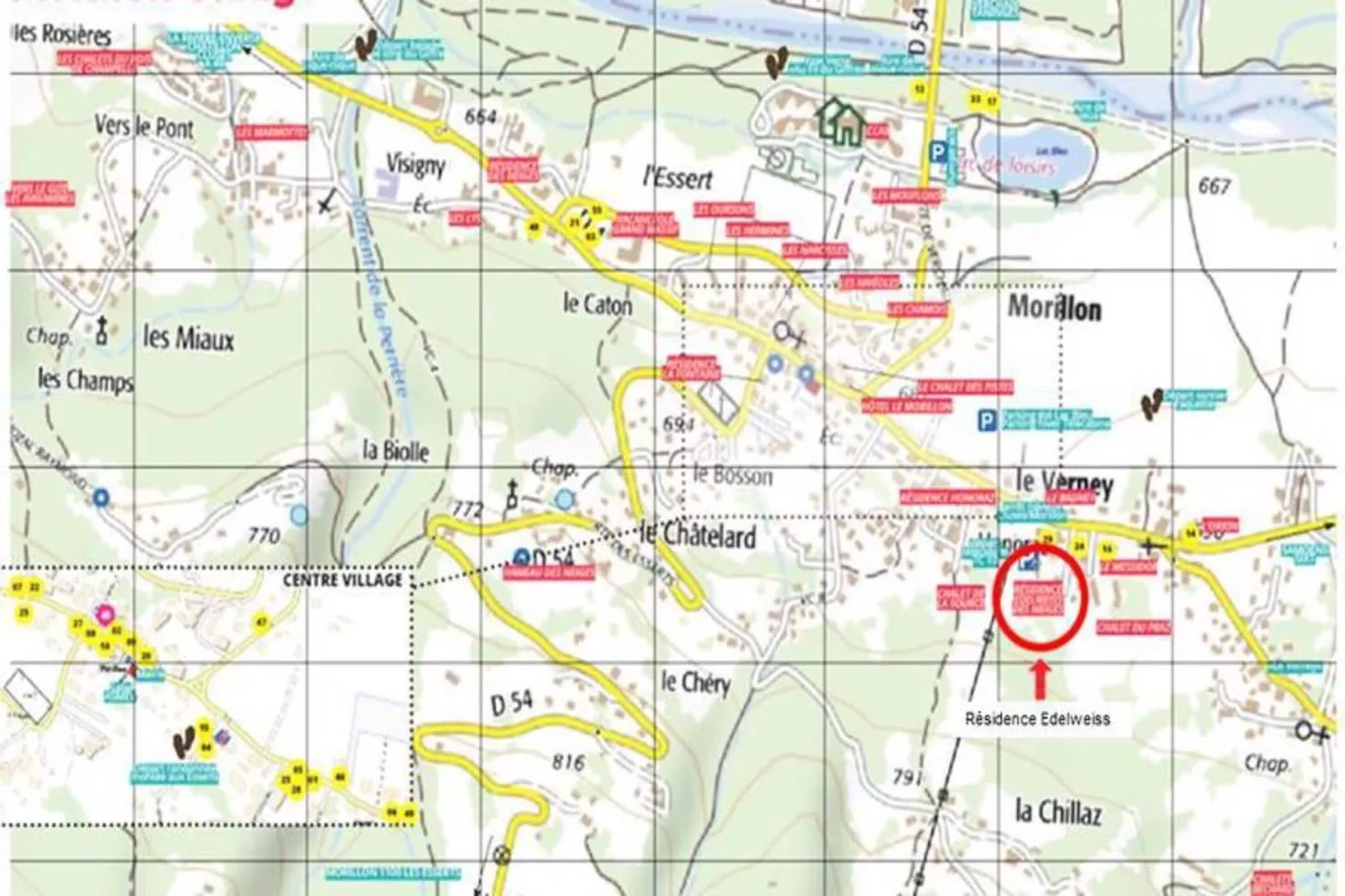 Résidence Edelweiss-Gebied winter 1km