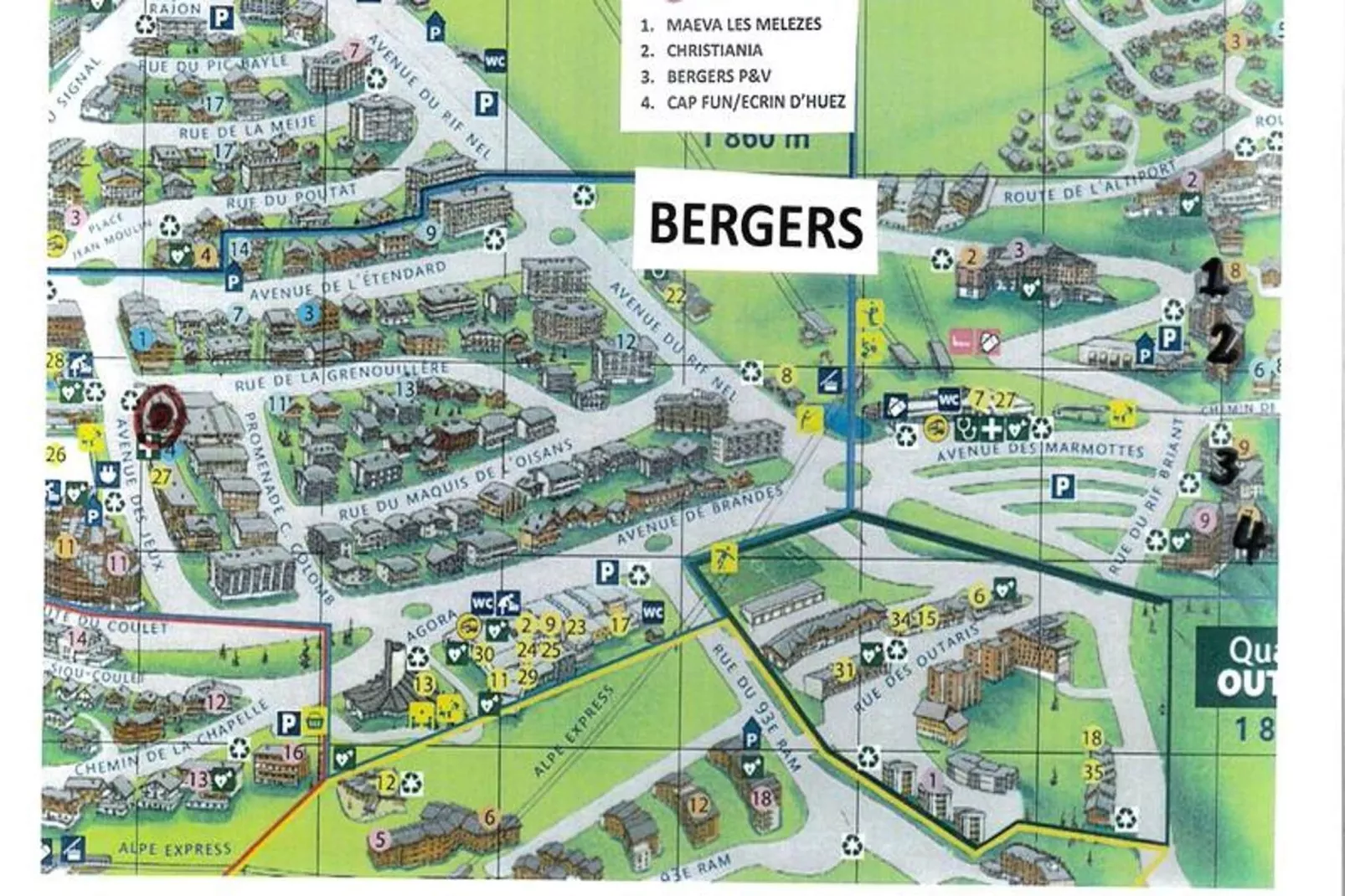 Résidence Christiania-Gebieden zomer 5km