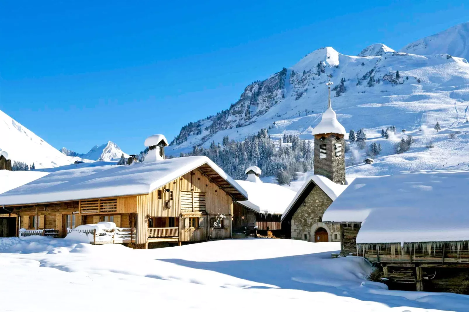 Chalet Rayjeanne-Gebied winter 5km