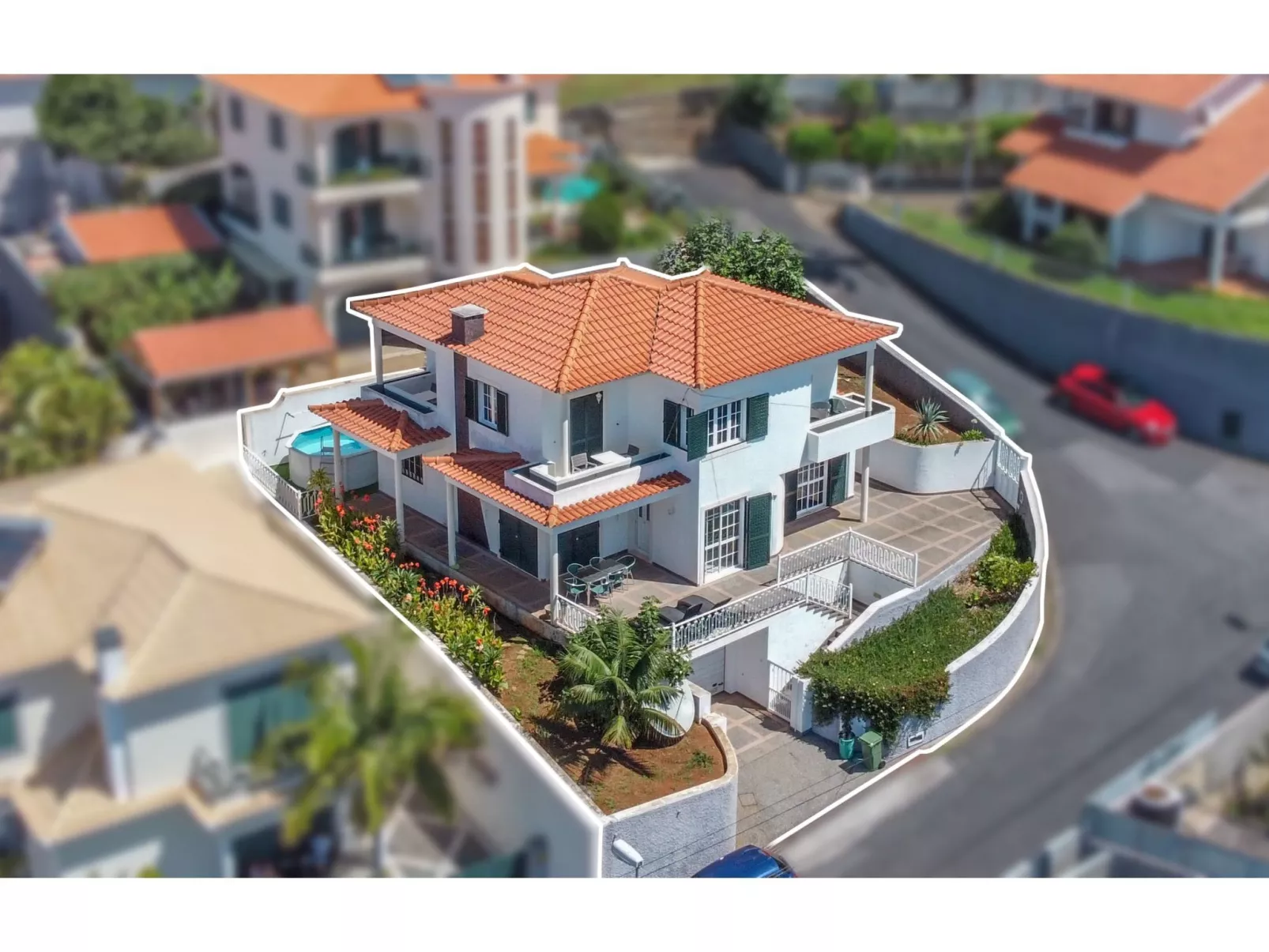 Villa mit Gartenblick