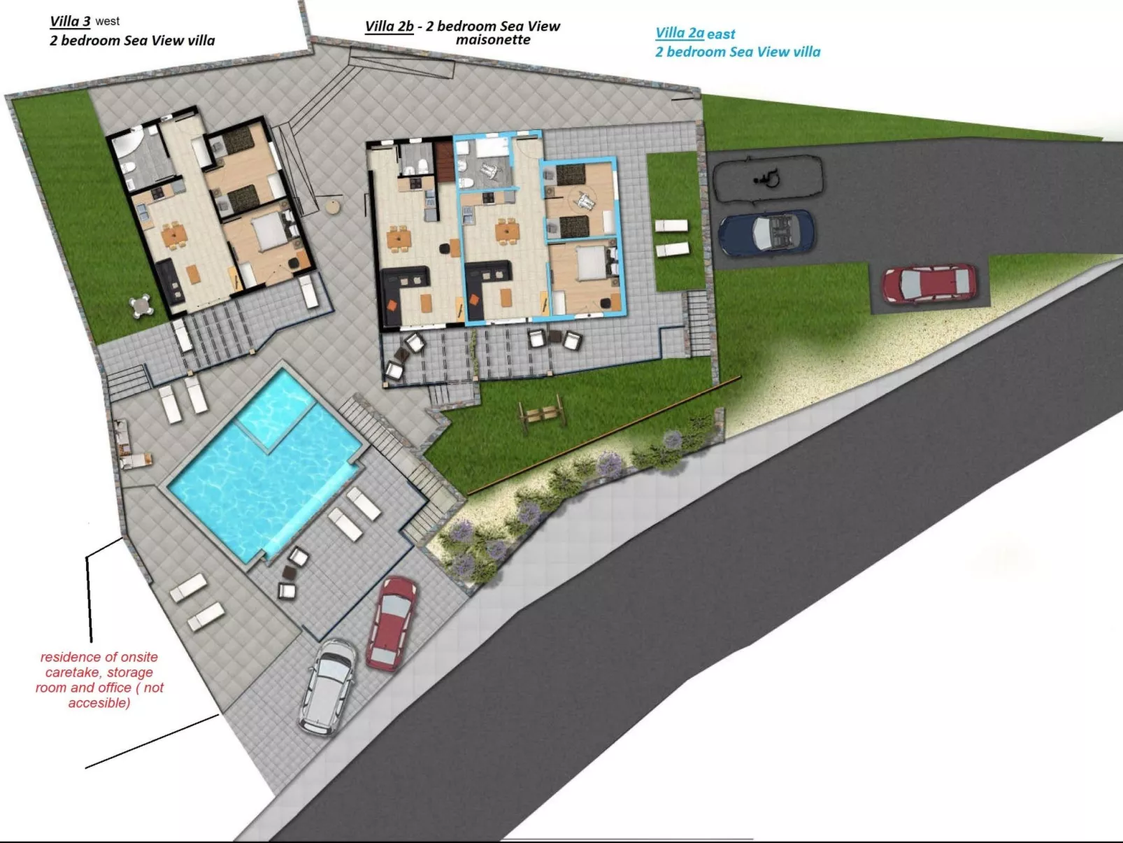 Zax Meerblick Villen mit Pool und 8 Schlafzimmern dom-Binnen