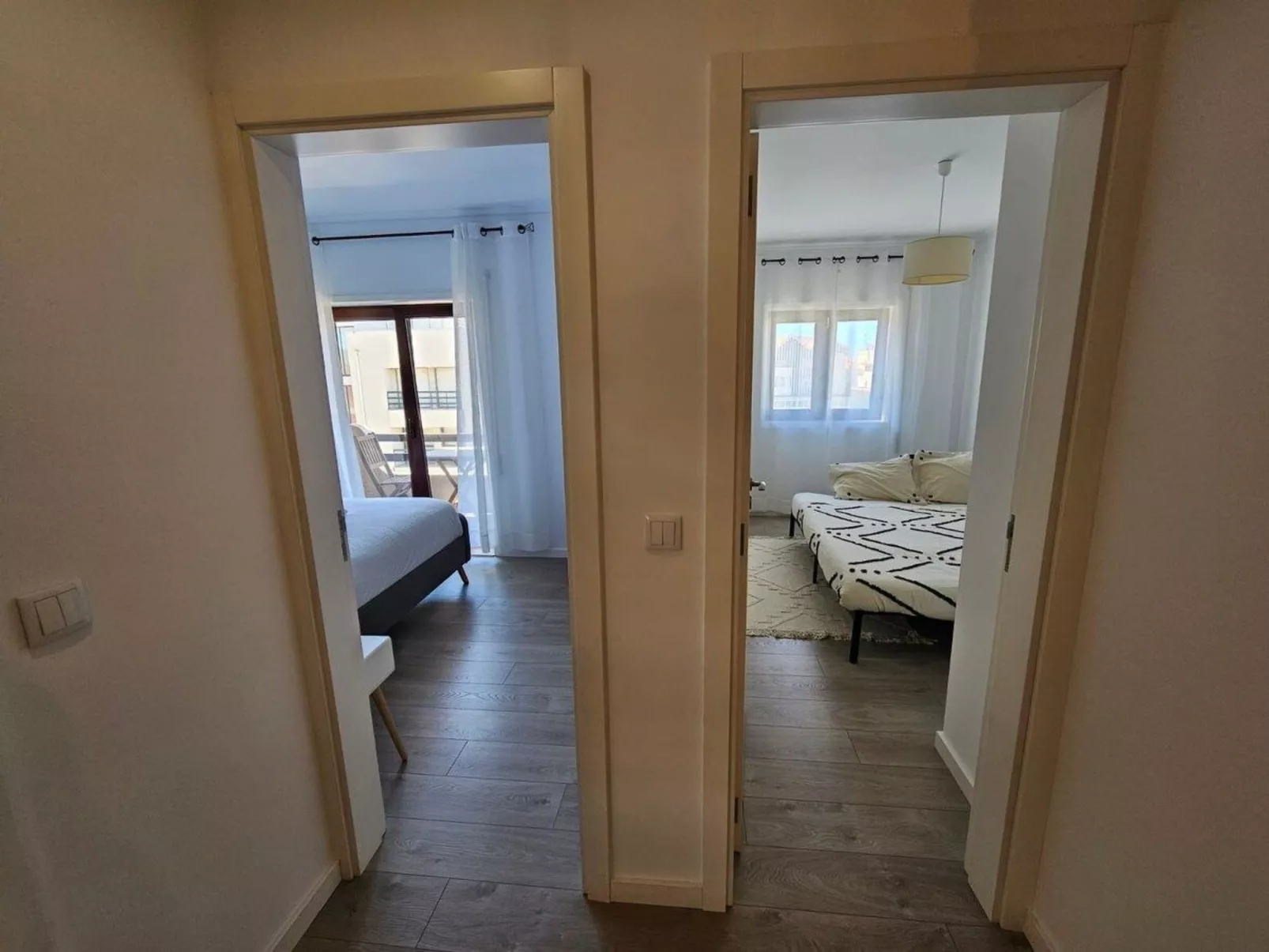 Fluss Meer Sonne am Costa Nova Strand