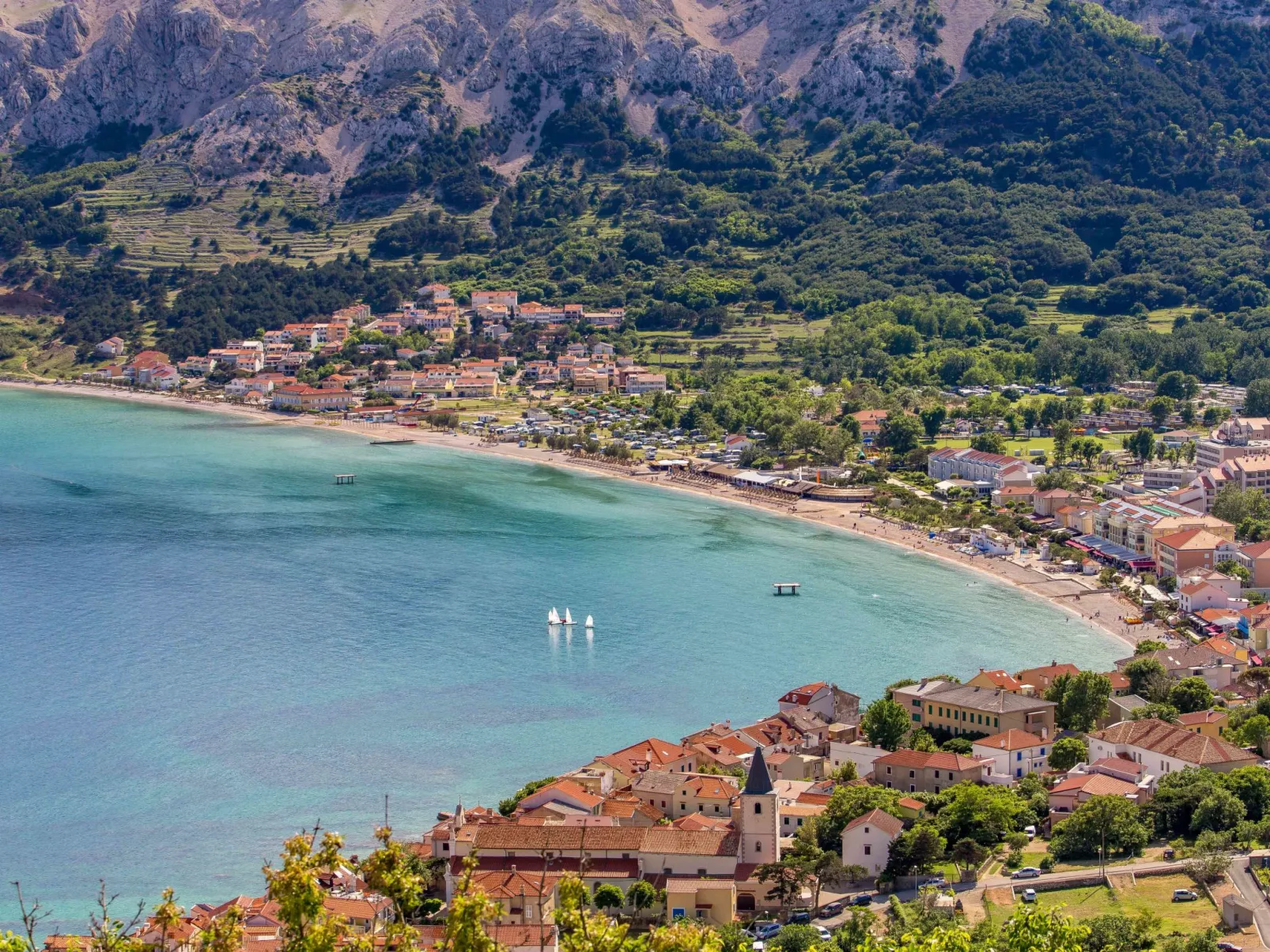 Tolle Wohnung in Baška mit Eigenem Balkon-Omgeving
