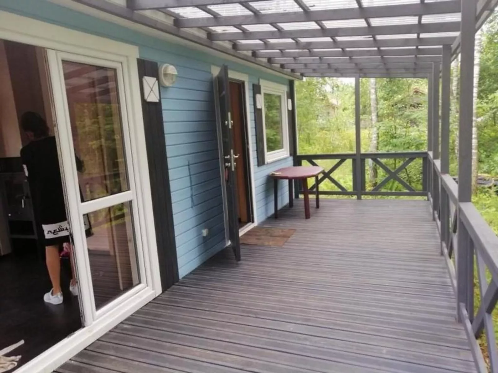 Ganzjahreshäuschen - blau-Buiten