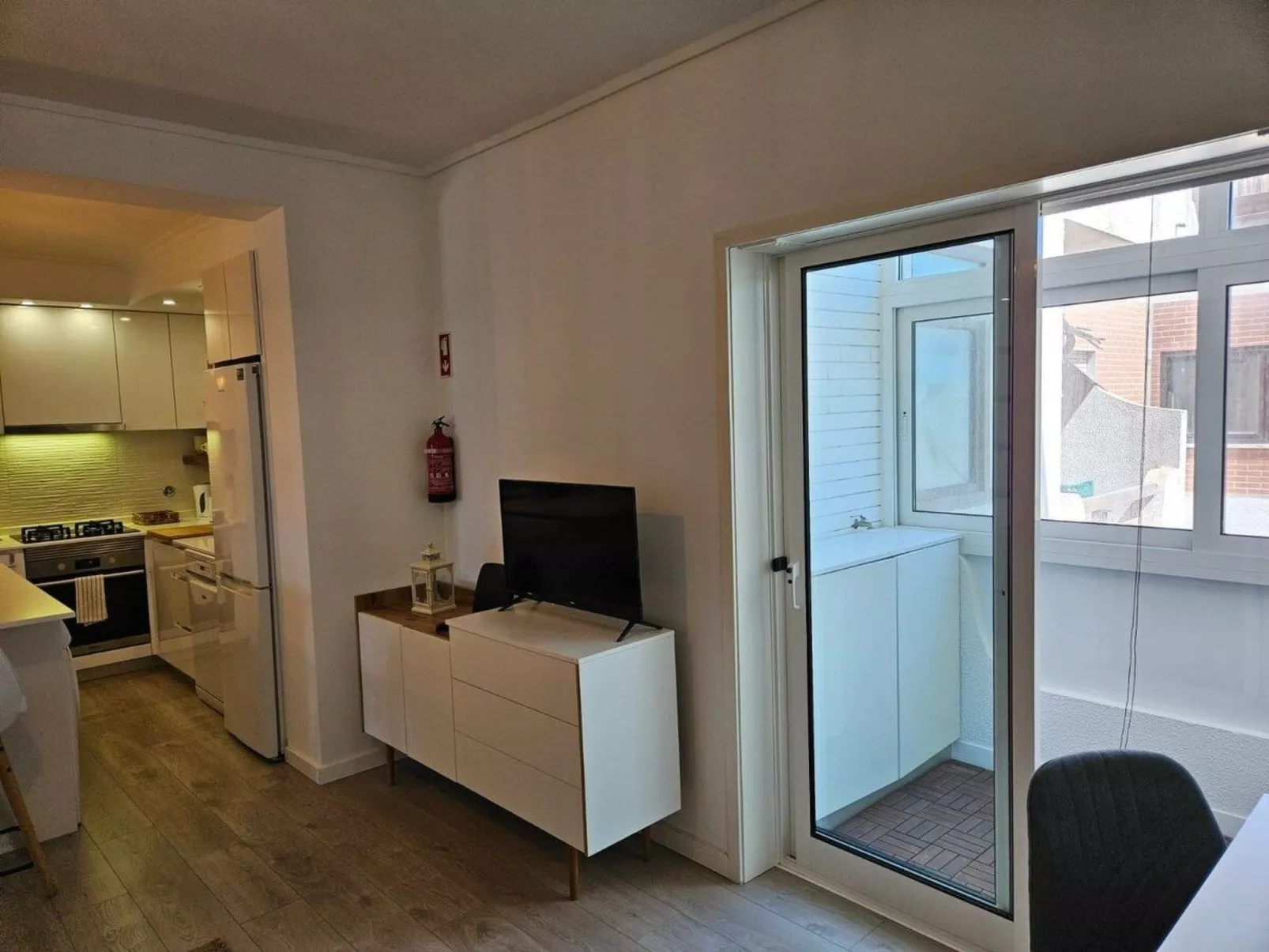 Fluss Meer Sonne am Costa Nova Strand-Binnen