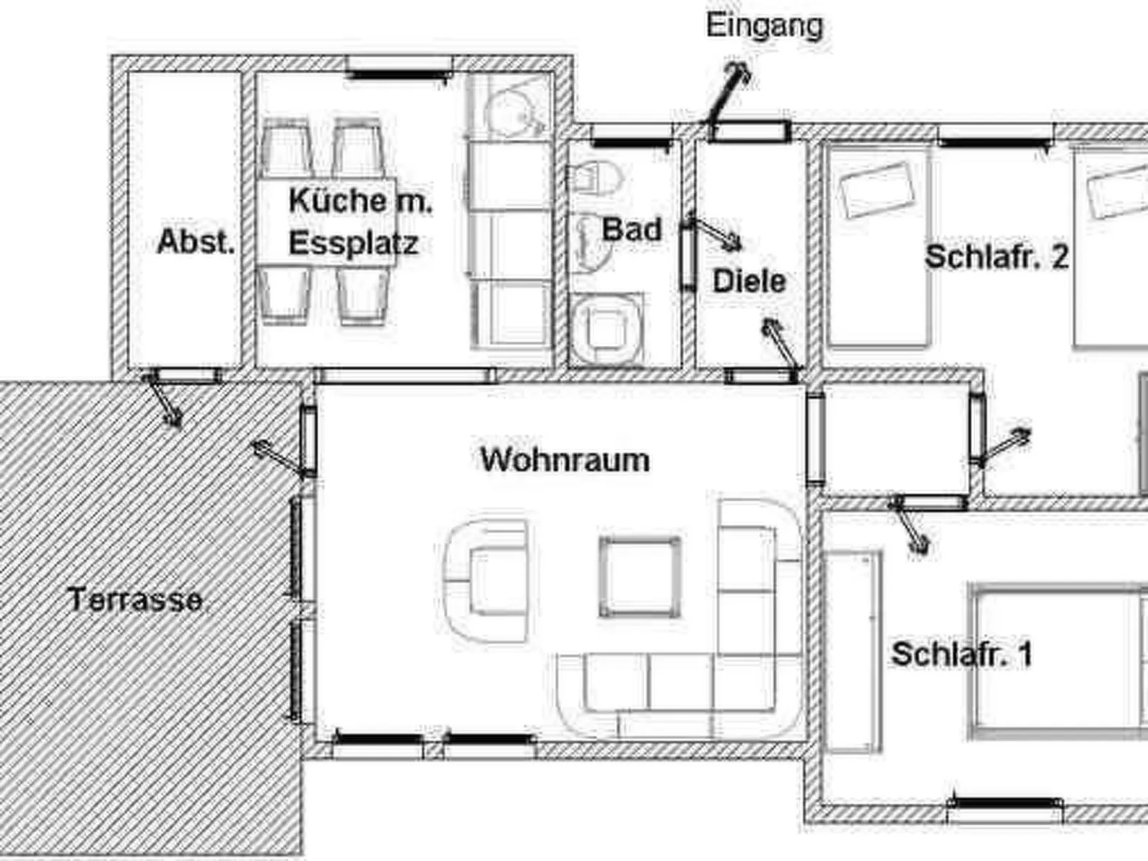 In Burhave mit Terrasse und Grill-Binnen