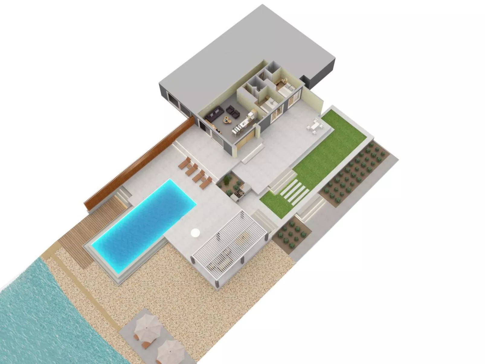 Villa am Strand von Ammos-Binnen