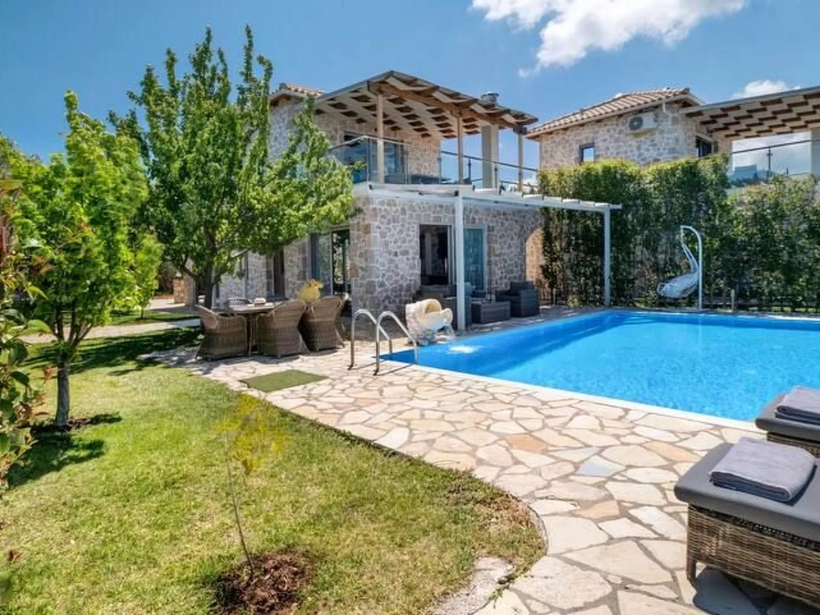 Luxuriöse Steinvilla Emily nahe dem Strand von Mylos-Binnen