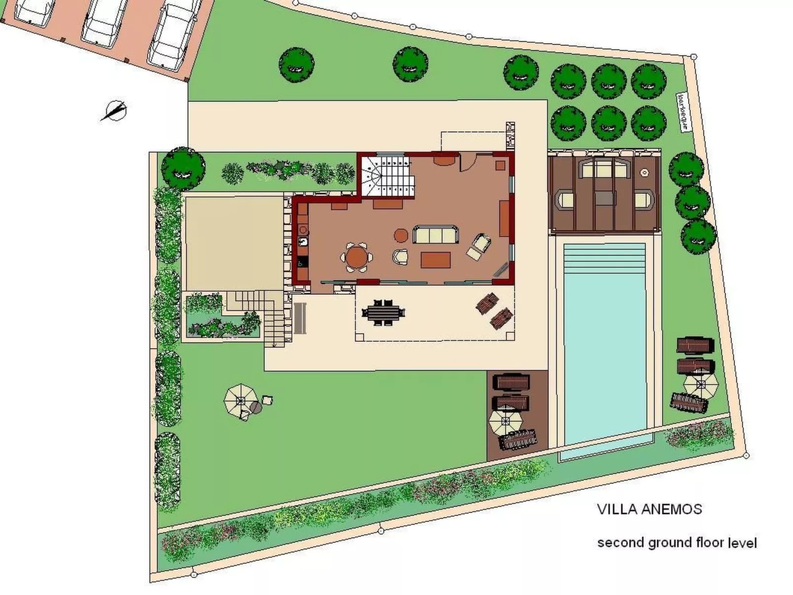 Anemos Villa Ferienhaus Aussicht Gemütlicher beheizter Pool-Binnen