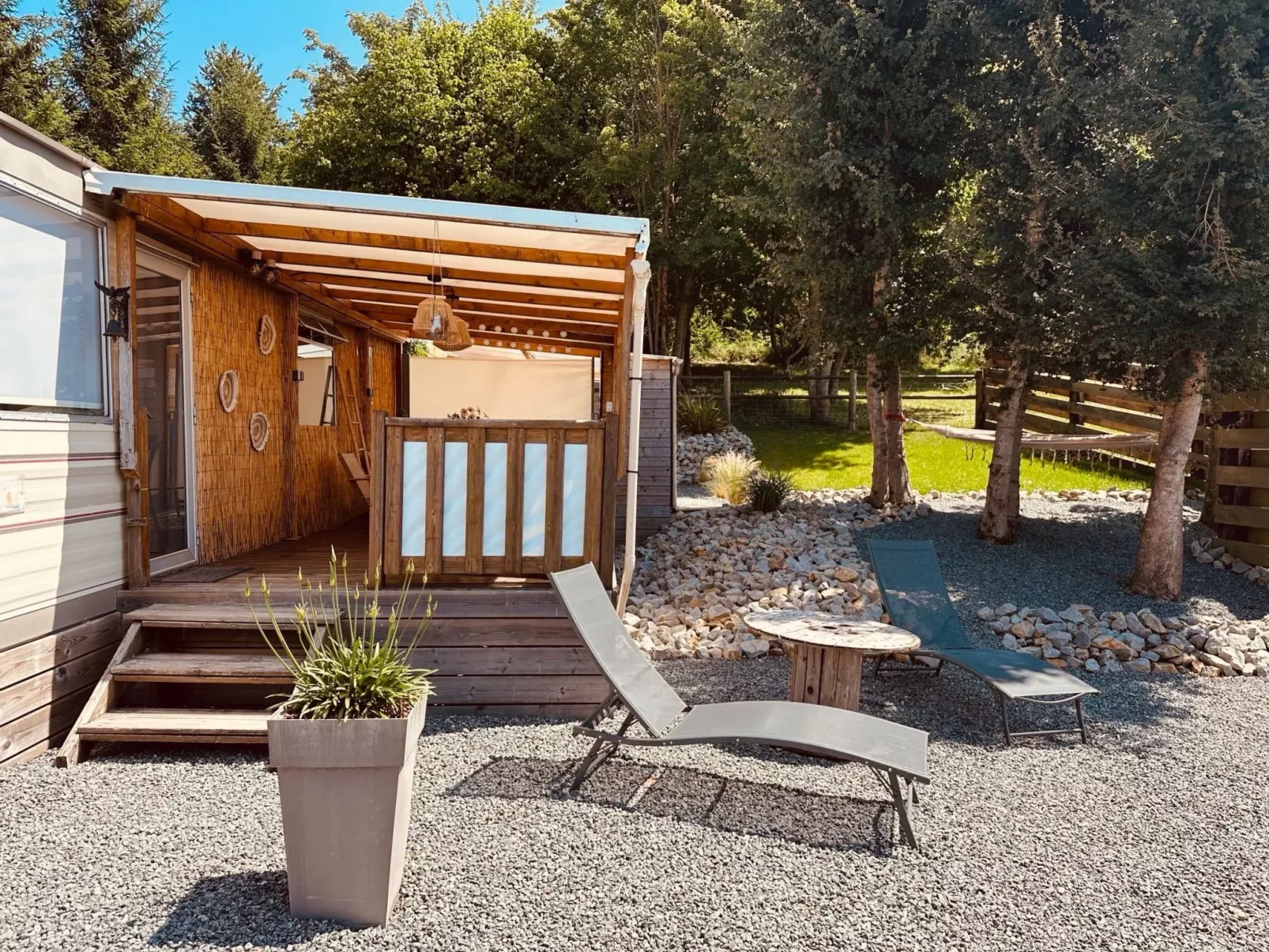 Mobilheim mit privatem Premium-Jacuzzi-Binnen