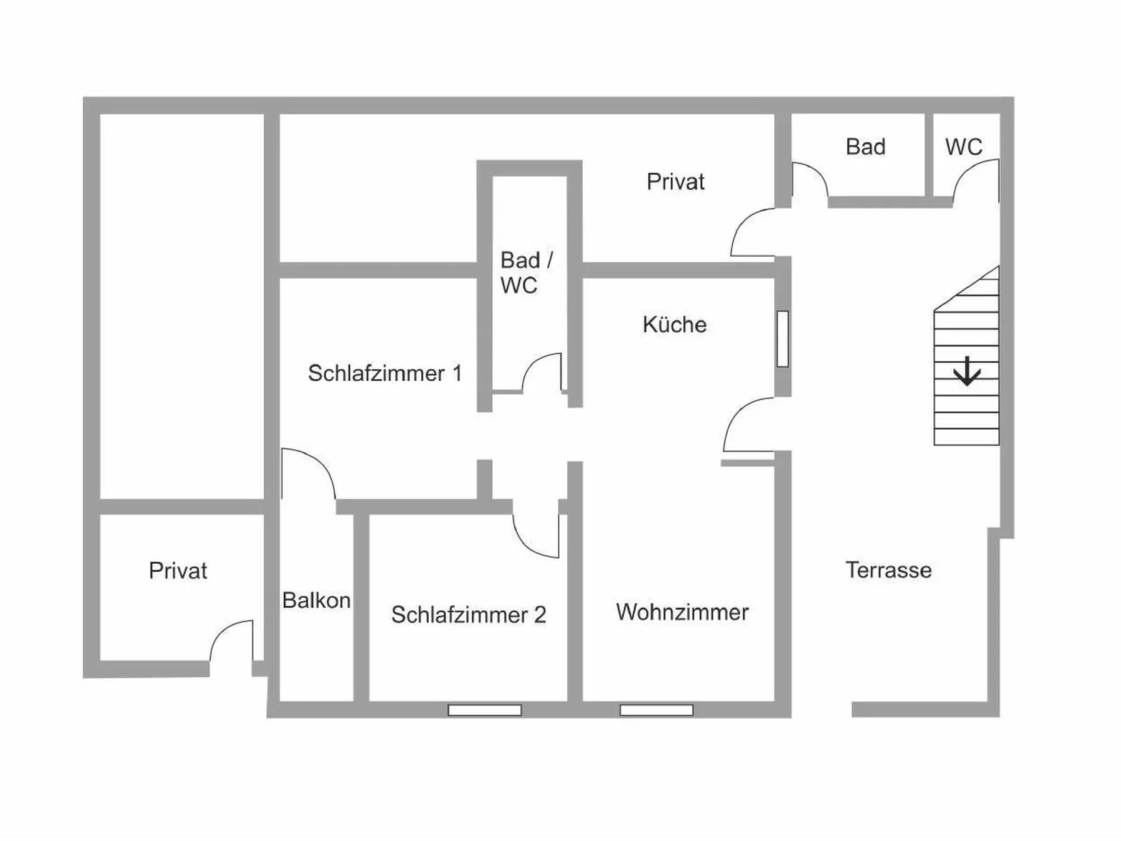 Appartement mit Blick auf das Wasser-Binnen