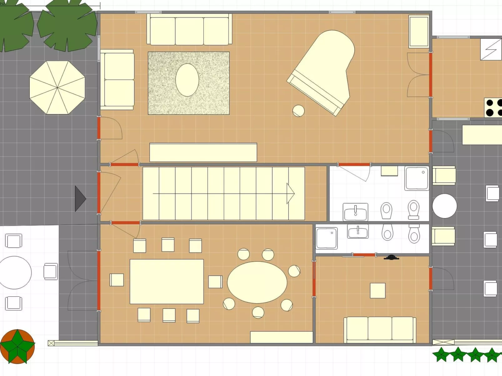 Haus der Musik 270m Veranda, Garten und Pool-Binnen